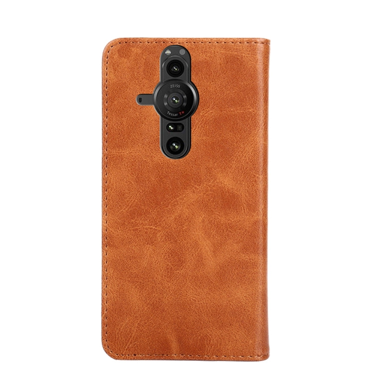 For Sony Xperia Pro-I Non-Magnetic Retro Texture Leather Phone Case