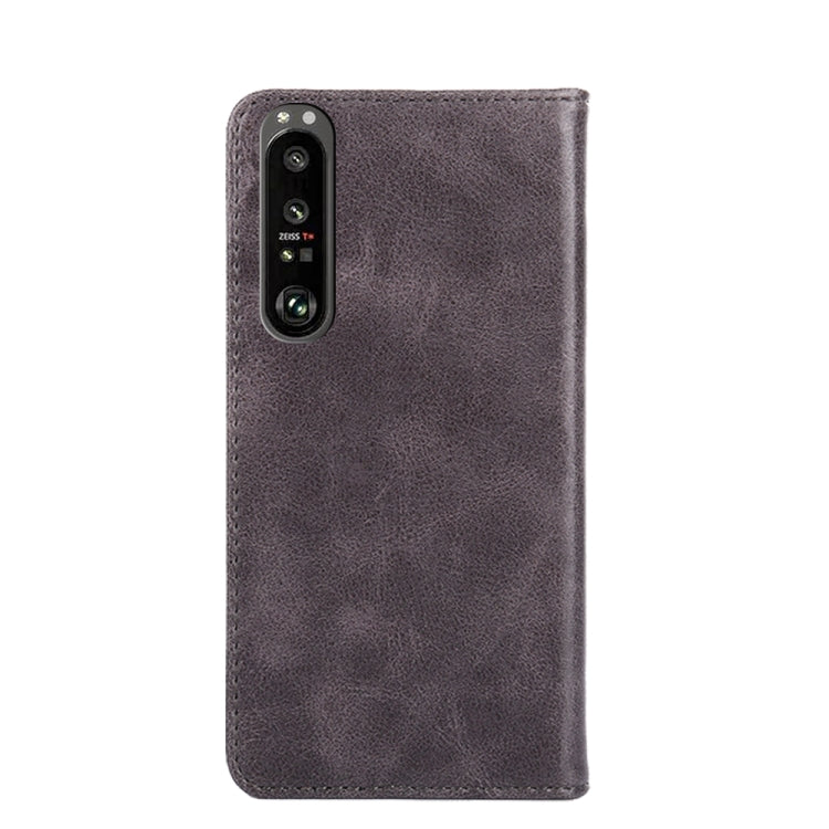 For Sony Xperia 1 III Non-Magnetic Retro Texture Leather Phone Case