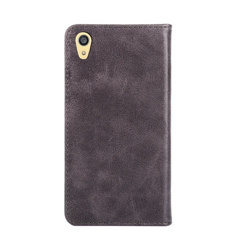 For Sony Xperia Z5 Non-Magnetic Retro Texture Leather Phone Case
