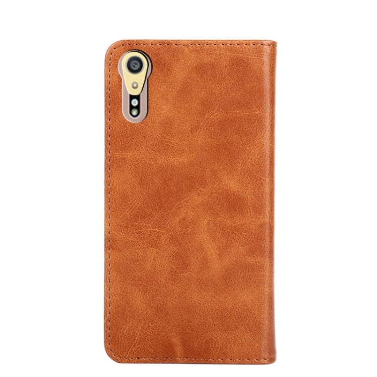 For Sony Xperia Z5 Non-Magnetic Retro Texture Leather Phone Case