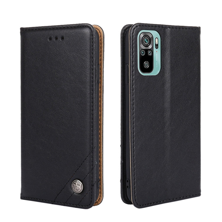 For Xiaomi Redmi Note 10 4G / Note 10S Non-Magnetic Retro Texture Leather Phone Case