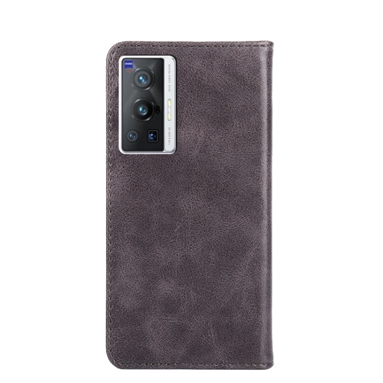For vivo X70 Pro Non-Magnetic Retro Texture Leather Phone Case