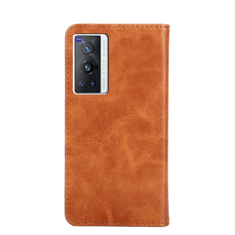 For vivo X70 Pro Non-Magnetic Retro Texture Leather Phone Case