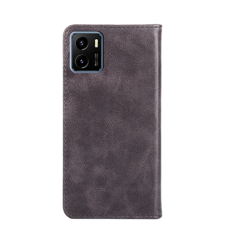 For vivo Y15s Global Non-Magnetic Retro Texture Leather Phone Case