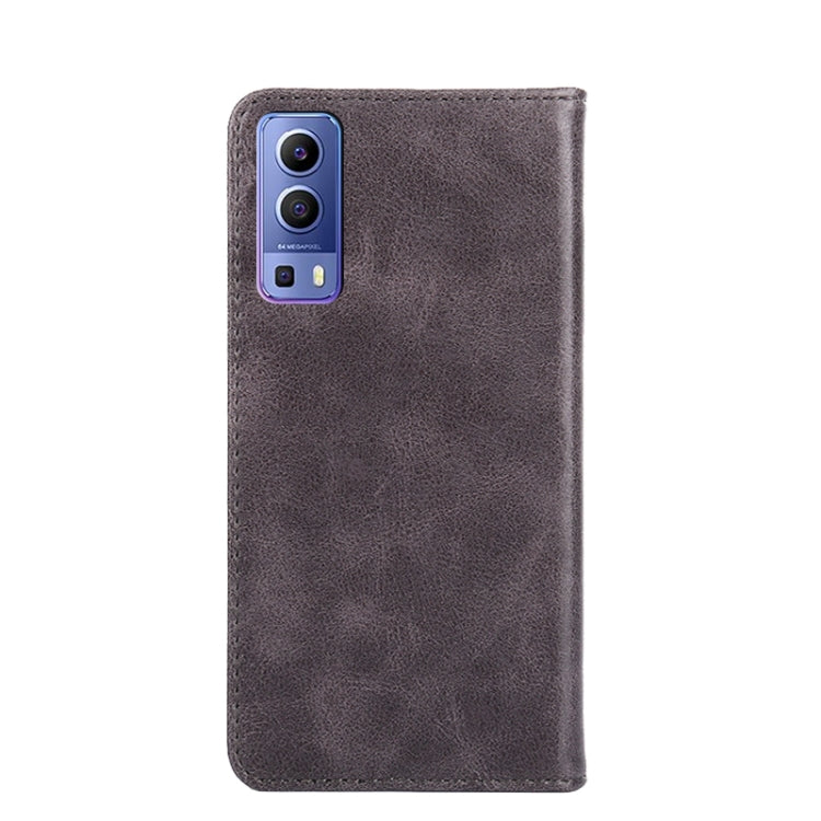 For vivo Y72 5G / iQOO Z3 Non-Magnetic Retro Texture Leather Phone Case