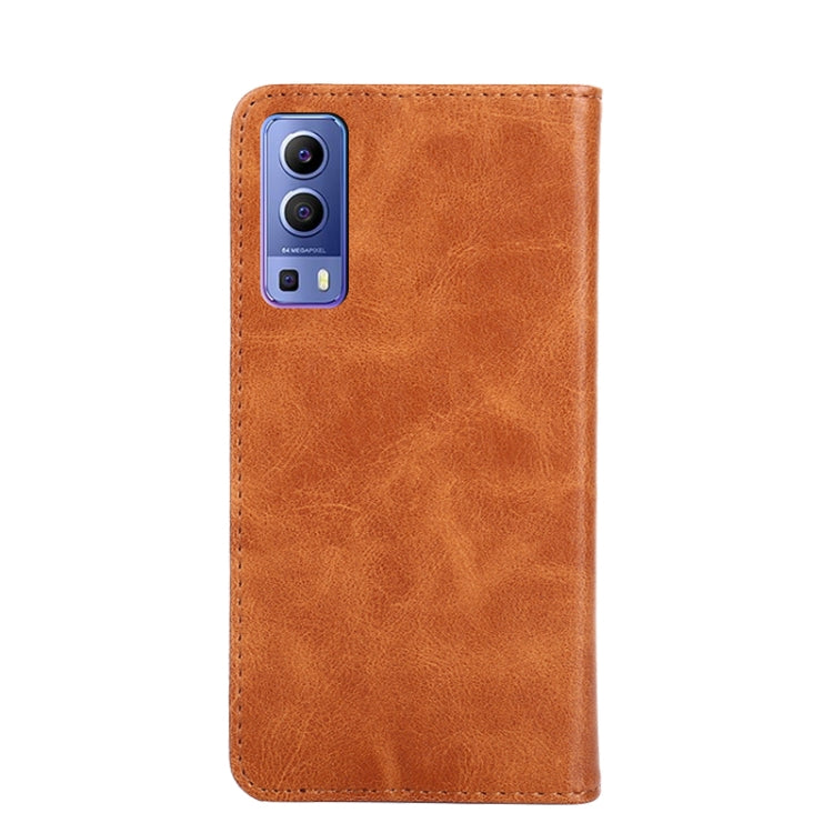 For vivo Y72 5G / iQOO Z3 Non-Magnetic Retro Texture Leather Phone Case