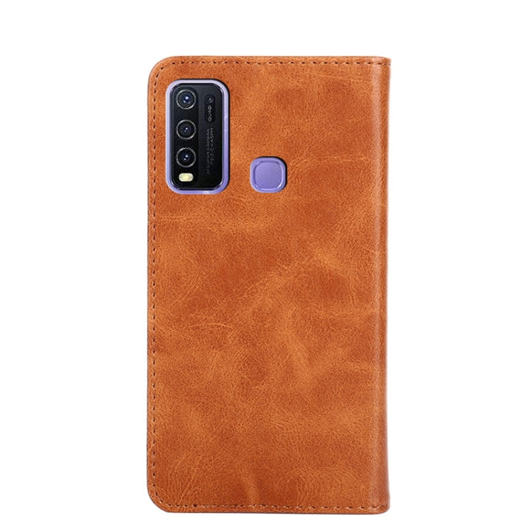 For vivo Y50 Non-Magnetic Retro Texture Leather Phone Case