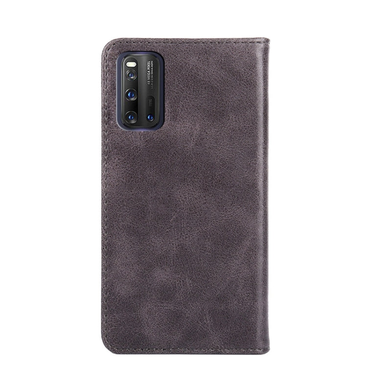 For vivo iQOO 3 5G Non-Magnetic Retro Texture Leather Phone Case