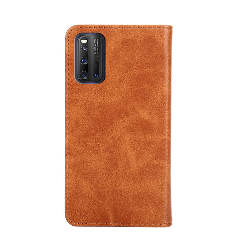 For vivo iQOO 3 5G Non-Magnetic Retro Texture Leather Phone Case