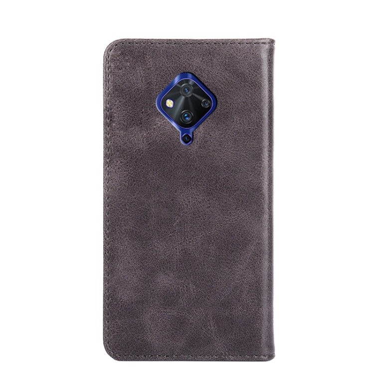 For vivo S5 Non-Magnetic Retro Texture Leather Phone Case