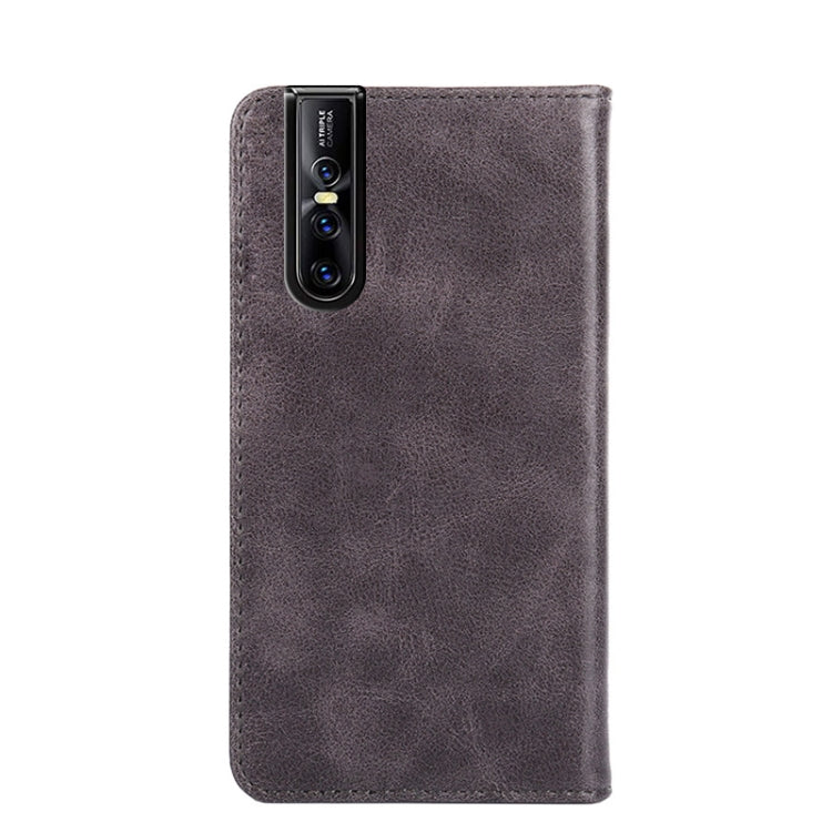 For vivo V15 Pro Non-Magnetic Retro Texture Leather Phone Case