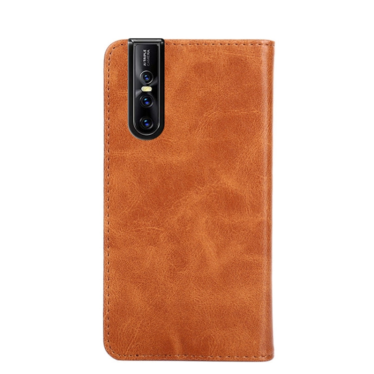 For vivo V15 Pro Non-Magnetic Retro Texture Leather Phone Case
