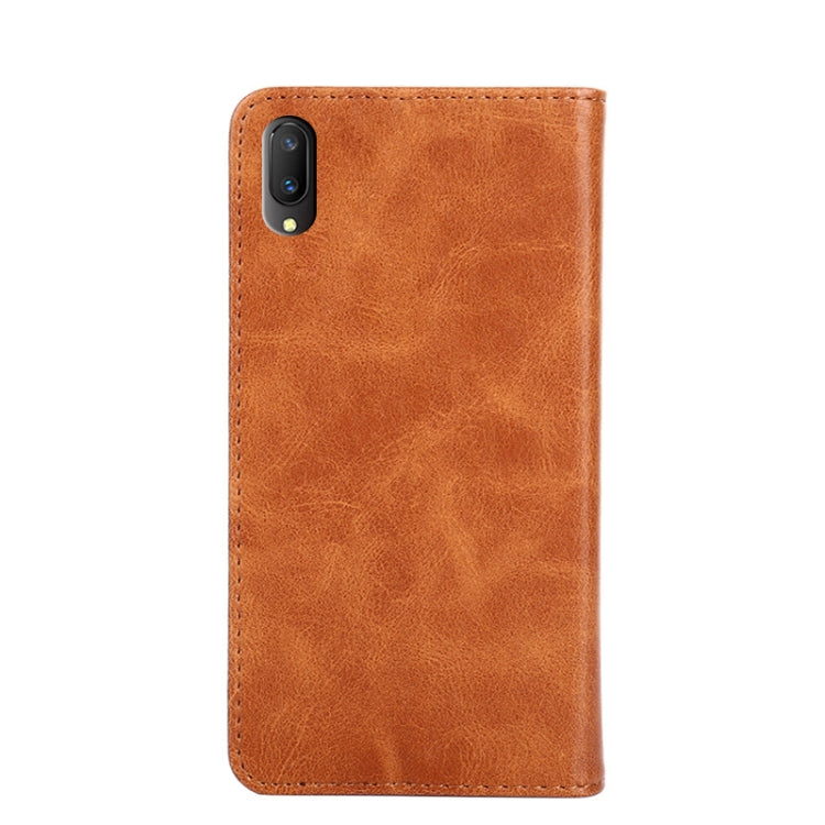 For vivo Y11 (2019) Non-Magnetic Retro Texture Leather Phone Case