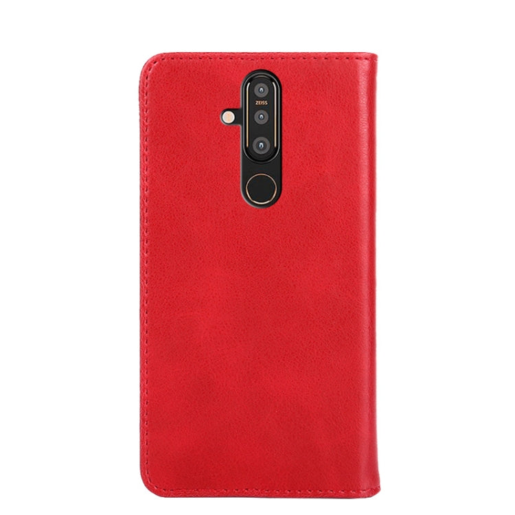 For Nokia 8.1 Plus / X71 Non-Magnetic Retro Texture Horizontal Flip Leather Phone Case