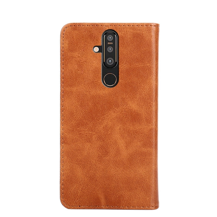 For Nokia 8.1 Plus / X71 Non-Magnetic Retro Texture Horizontal Flip Leather Phone Case