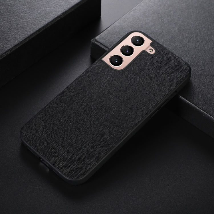 For Samsung Galaxy S22 5G Wood Texture PU Phone Case