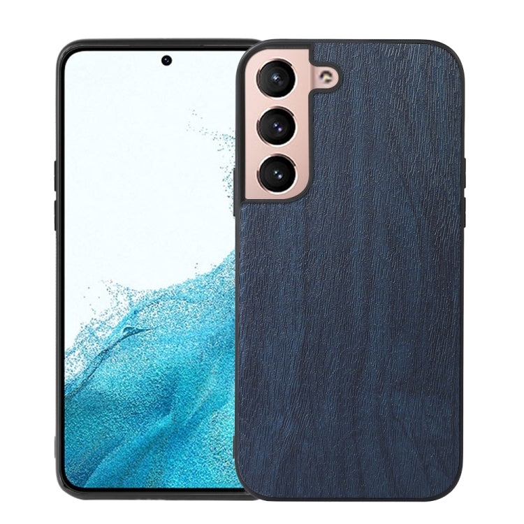 For Samsung Galaxy S22 5G Wood Texture PU Phone Case