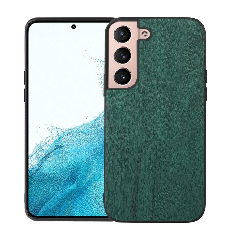 For Samsung Galaxy S22 5G Wood Texture PU Phone Case
