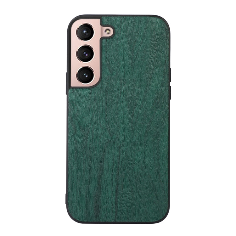 For Samsung Galaxy S22 5G Wood Texture PU Phone Case