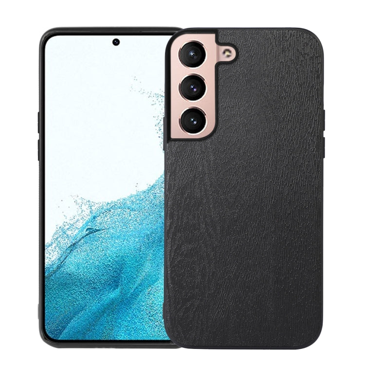 For Samsung Galaxy S22+ 5G Wood Texture PU Phone Case