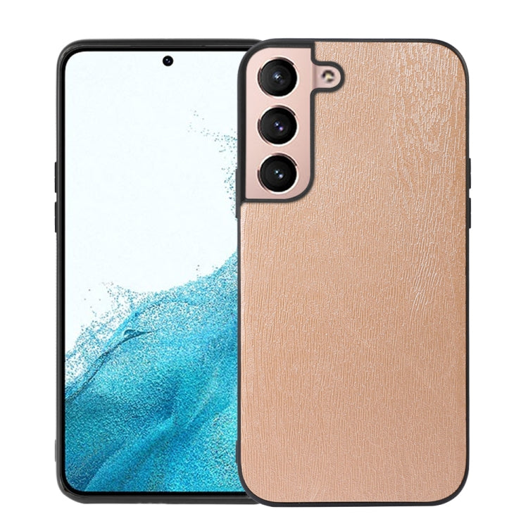 For Samsung Galaxy S22+ 5G Wood Texture PU Phone Case