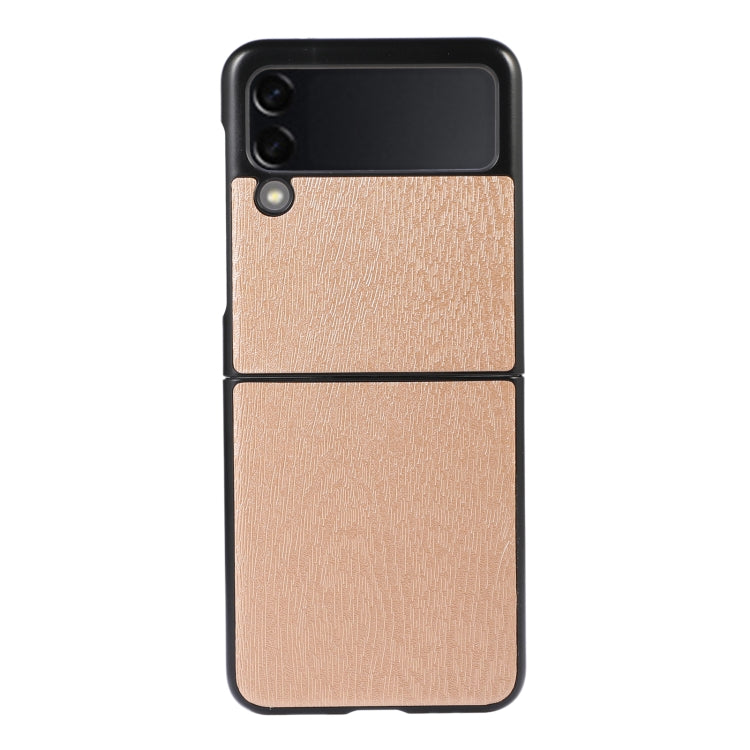 For Samsung Galaxy Z Flip 3 5G Wood Texture PU Phone Case