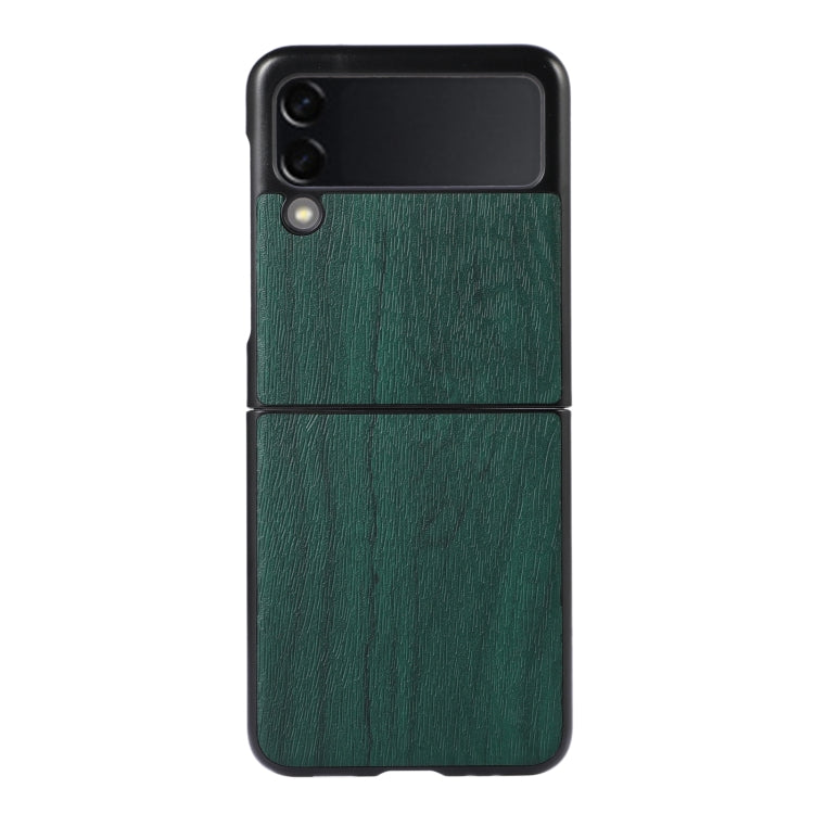 For Samsung Galaxy Z Flip 3 5G Wood Texture PU Phone Case