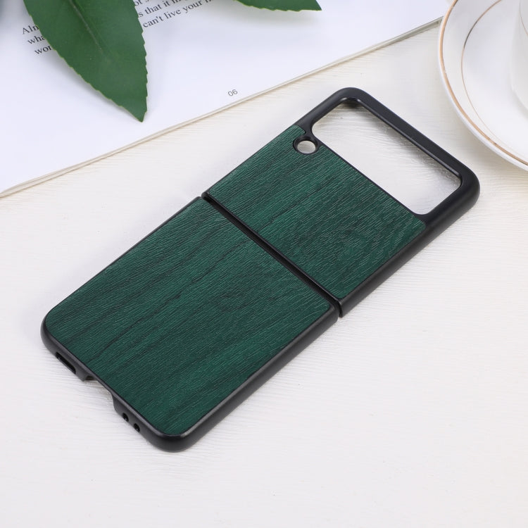 For Samsung Galaxy Z Flip 3 5G Wood Texture PU Phone Case