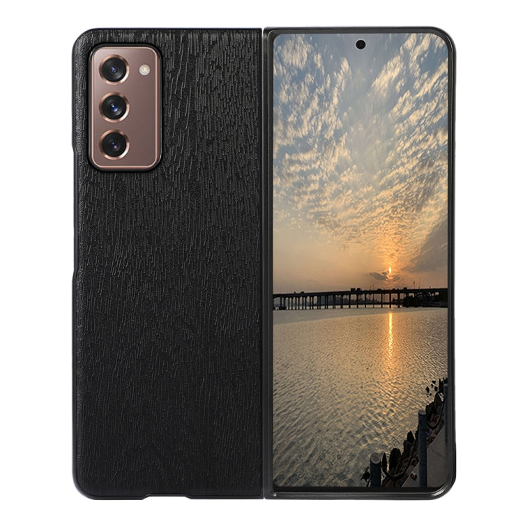 For Samsung Galaxy Z Fold2 5G Wood Texture PU Phone Case
