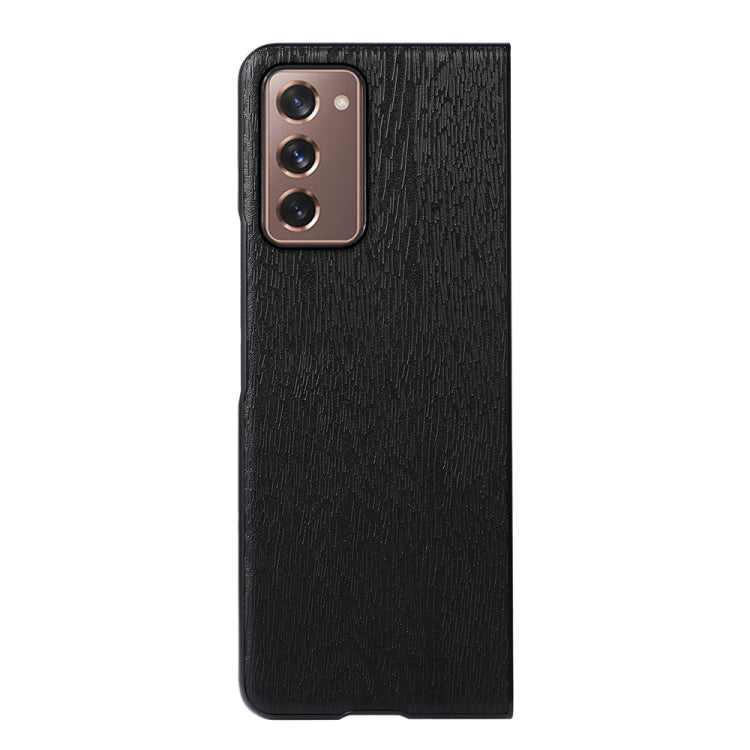 For Samsung Galaxy Z Fold2 5G Wood Texture PU Phone Case
