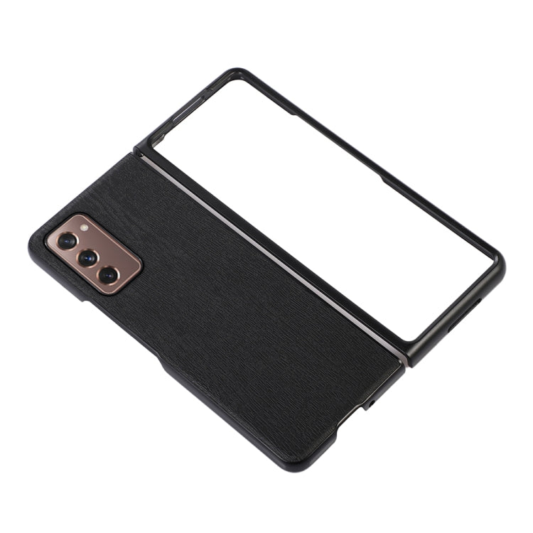 For Samsung Galaxy Z Fold2 5G Wood Texture PU Phone Case