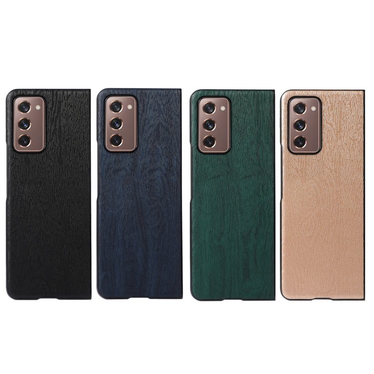For Samsung Galaxy Z Fold2 5G Wood Texture PU Phone Case