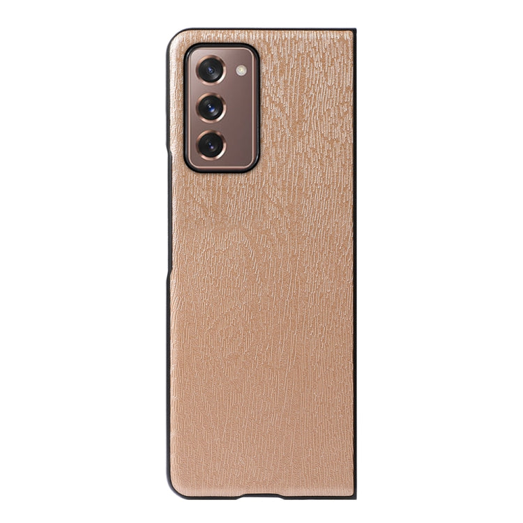 For Samsung Galaxy Z Fold2 5G Wood Texture PU Phone Case
