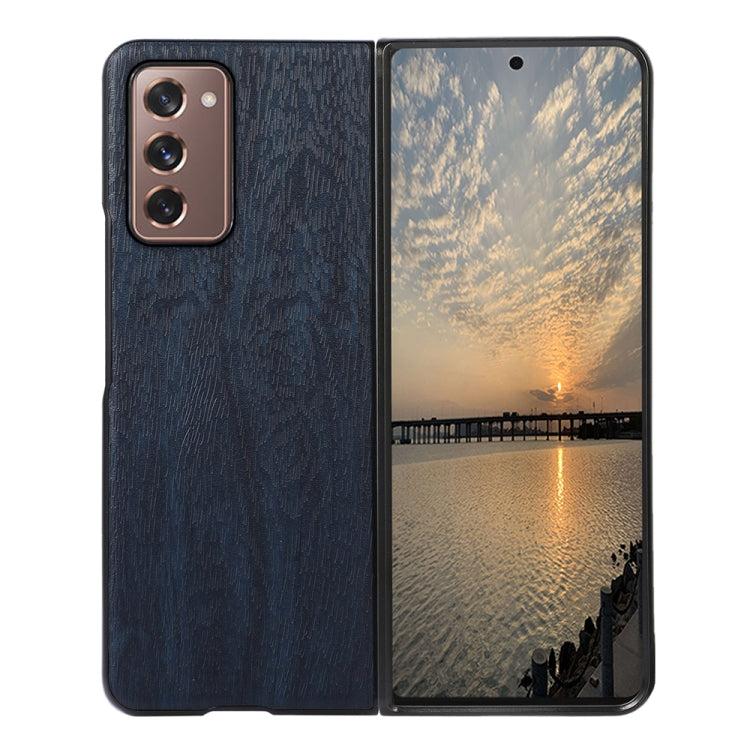 For Samsung Galaxy Z Fold2 5G Wood Texture PU Phone Case