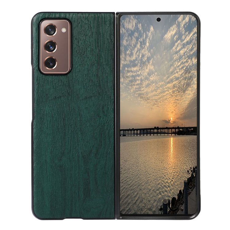 For Samsung Galaxy Z Fold2 5G Wood Texture PU Phone Case