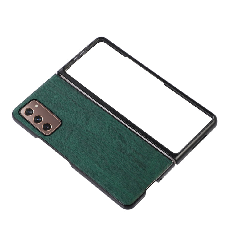 For Samsung Galaxy Z Fold2 5G Wood Texture PU Phone Case