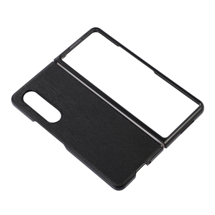 For Samsung Galaxy Z Fold3 5G Wood Texture PU Phone Case