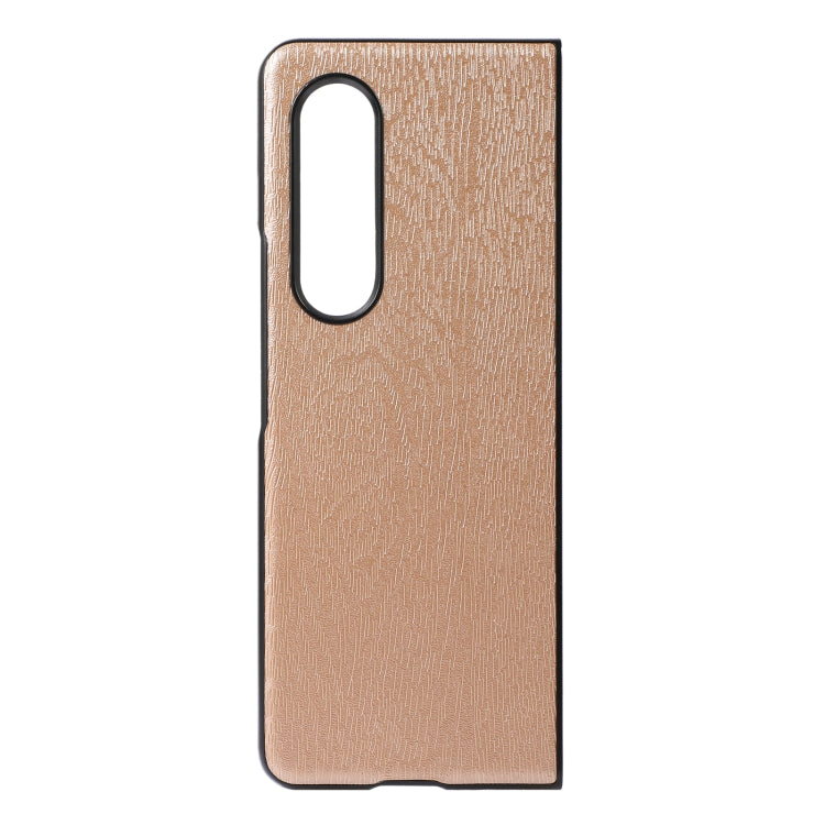 For Samsung Galaxy Z Fold3 5G Wood Texture PU Phone Case