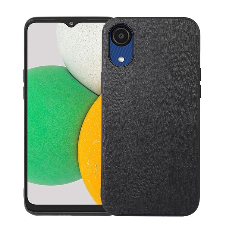 For Samsung Galaxy A03 Core Wood Texture PU Phone Case