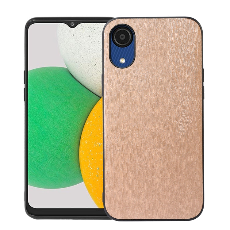 For Samsung Galaxy A03 Core Wood Texture PU Phone Case