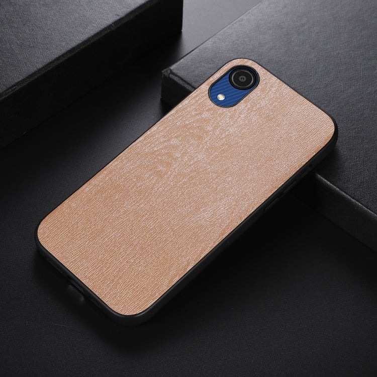 For Samsung Galaxy A03 Core Wood Texture PU Phone Case