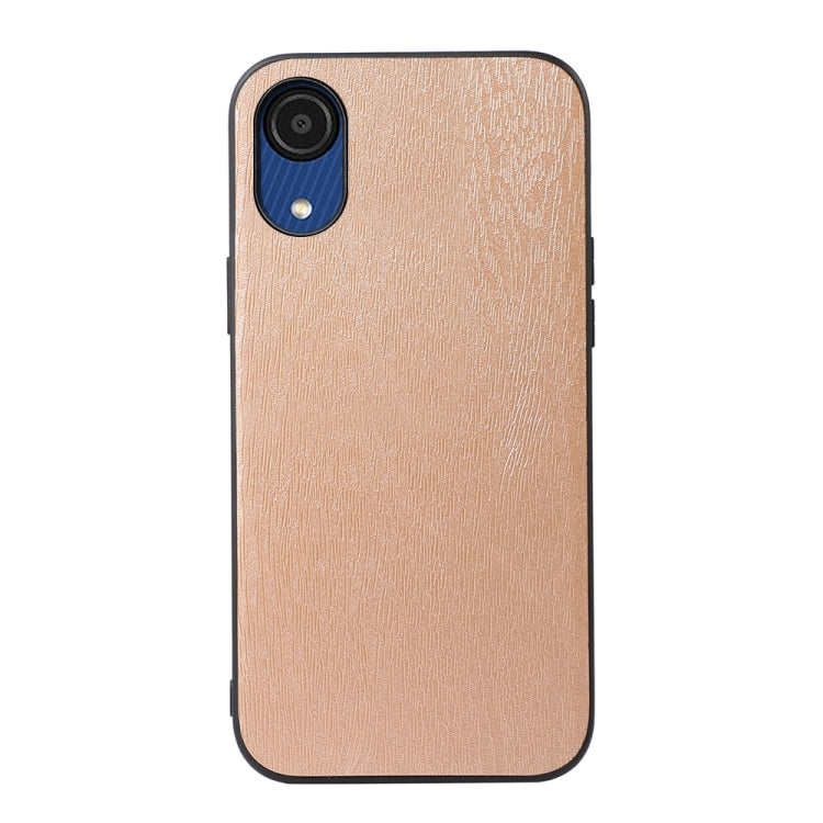 For Samsung Galaxy A03 Core Wood Texture PU Phone Case