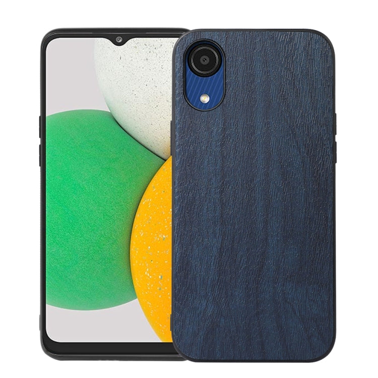 For Samsung Galaxy A03 Core Wood Texture PU Phone Case