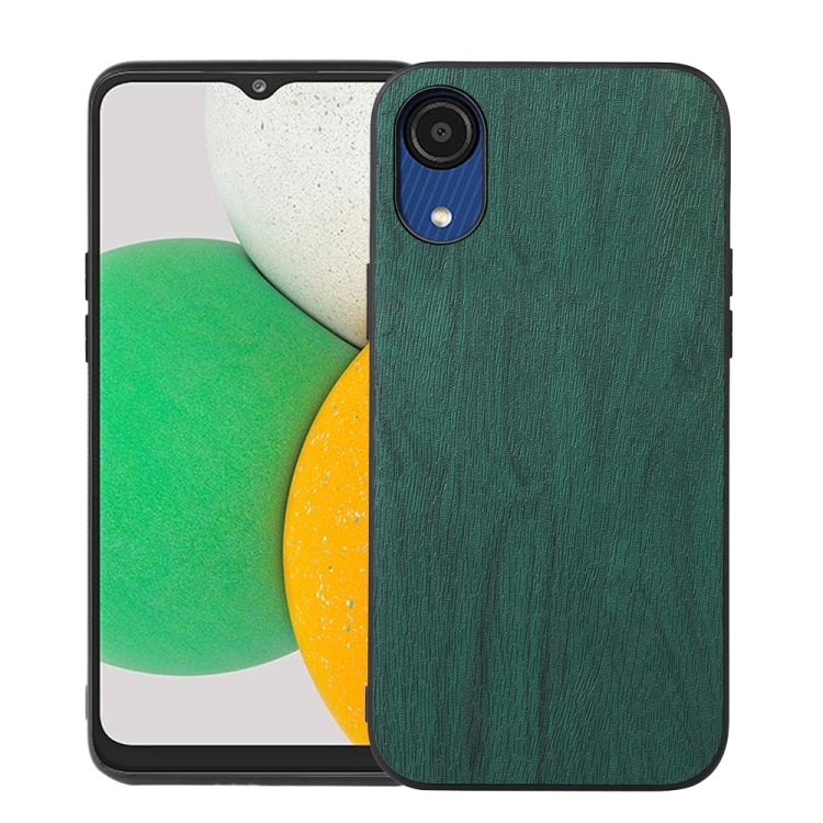 For Samsung Galaxy A03 Core Wood Texture PU Phone Case