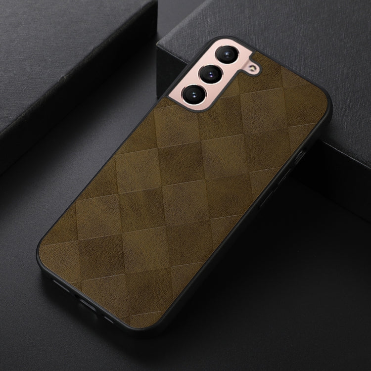 For Samsung Galaxy S22 5G Weave Plaid PU Phone Case