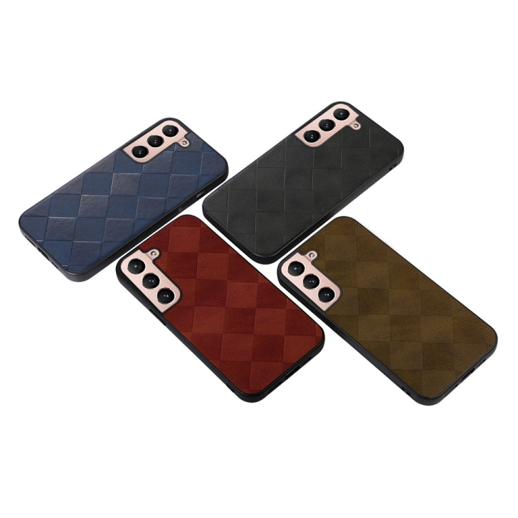 For Samsung Galaxy S22 5G Weave Plaid PU Phone Case