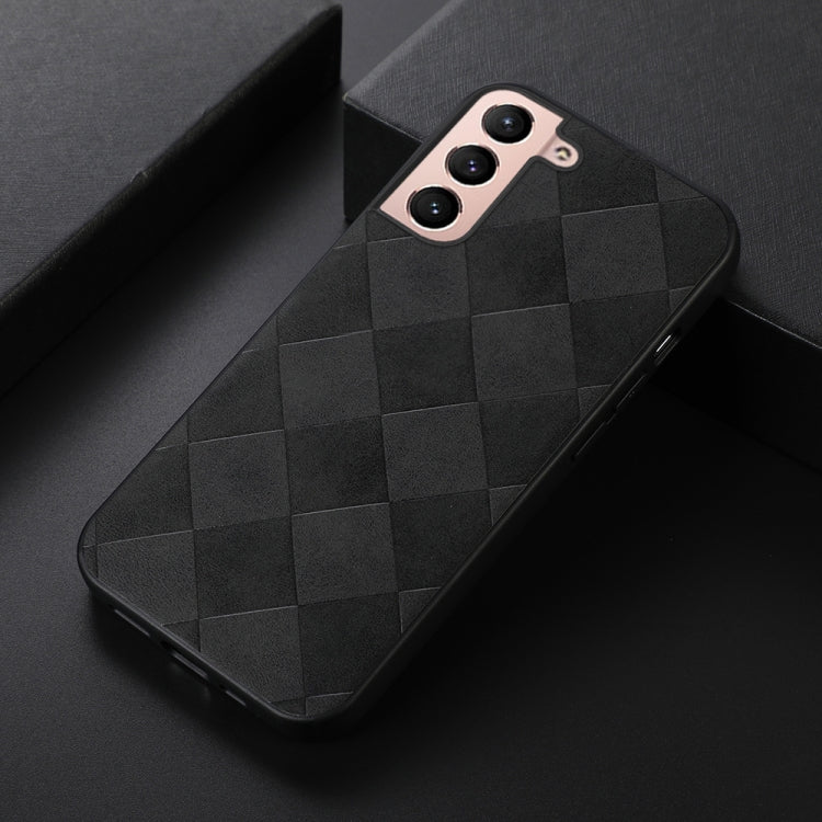 For Samsung Galaxy S22+ 5G Weave Plaid PU Phone Case