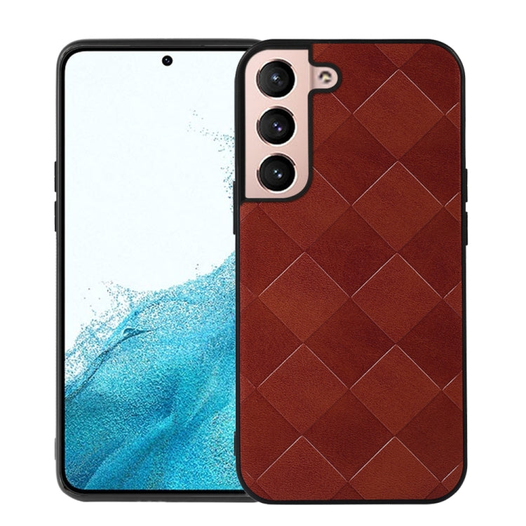 For Samsung Galaxy S22+ 5G Weave Plaid PU Phone Case