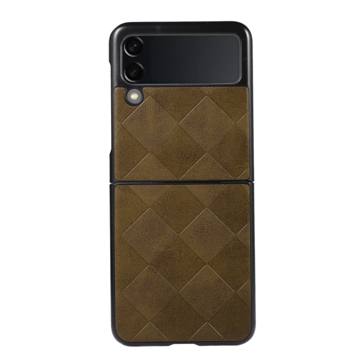 For Samsung Galaxy Z Flip 3 5G Weave Plaid PU Phone Case