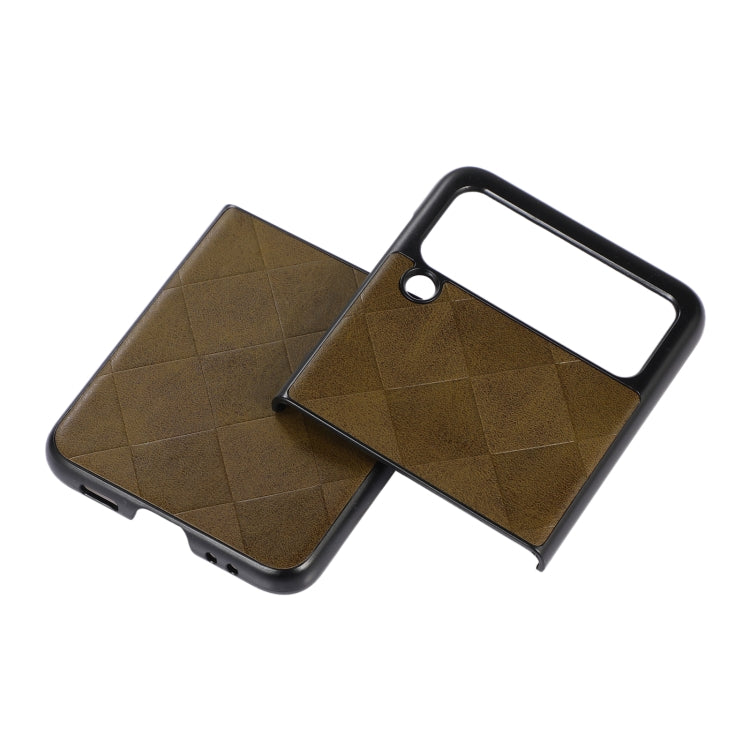 For Samsung Galaxy Z Flip 3 5G Weave Plaid PU Phone Case